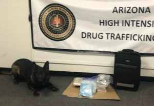 Photo courtesy of the Navajo County Sheriff’s OfficeK-9 Kilo, a new addition to the NCSO, had his first major bust, netting over $1.3 million in illegal drugs.