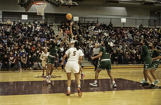 Photo by Richard LarsonThe second round of the girl’s State Basketball Tournament was held at Winslow High School Friday night, with the Lady Bulldogs taking down Tuba City 54-37.