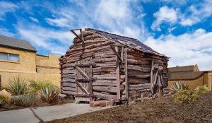 Photo courtesy of Jim BuckleyAn artist’s rendering by Jim Buckley of what the Birthplace Cabin may look like once moved to the downtown Winslow area.
