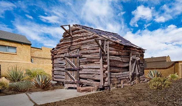 Photo courtesy of Jim BuckleyAn artist’s rendering by Jim Buckley of what the Birthplace Cabin may look like once moved to the downtown Winslow area.