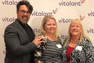 Photo courtesy of Nicole YoungHolbrook resident Nicole Young was awarded her second Impact Award by Vitalent for her work in hosting blood drives in her community. Pictured (left to right) is Vitalant Southwest Division Vice President Tom Choi, Nicole Young and Vitalant Senior Account Manager Carina Fors.