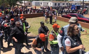 Photo by Linda KorLast Thursday hundreds of motorcyclists descended upon Holbrook for lunch at American Legion Post 37 as part of the annual Run for the Wall. The event gathers veterans and veteran supporters from around the globe to travel in unison to the Vietnam Veteran’s Memorial in Washington, D.C. in support of veterans killed and missing.