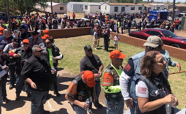 Photo by Linda KorLast Thursday hundreds of motorcyclists descended upon Holbrook for lunch at American Legion Post 37 as part of the annual Run for the Wall. The event gathers veterans and veteran supporters from around the globe to travel in unison to the Vietnam Veteran’s Memorial in Washington, D.C. in support of veterans killed and missing.