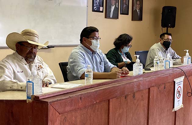 Photo by George JoeDistrict 7 Navajo Nation Council candidates participated in a forum at Indian Wells on Saturday, June 18. Those pictured include (left to right) Lee Jack, Vinton Dale Yazzie, Cherilyn Yazzie and Arthur Hardy Jr.