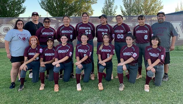 Photo courtesy of the Winslow Senior Little LeagueWinslow Senior Little League All-Stars include Cassie Tsosie, Aiden Dickson, Peyton Baker, Angela Salazar, Ariana Mendoza, Liayna Brown, Jewel Ben, Brooklyn Peterson, Lorelai Sander, Kendra Ybarra, Ara Lenard, Kyah Wilcox, Manager Brian Wilcox and coaches Kaylee Salazar and Jorge Sander.