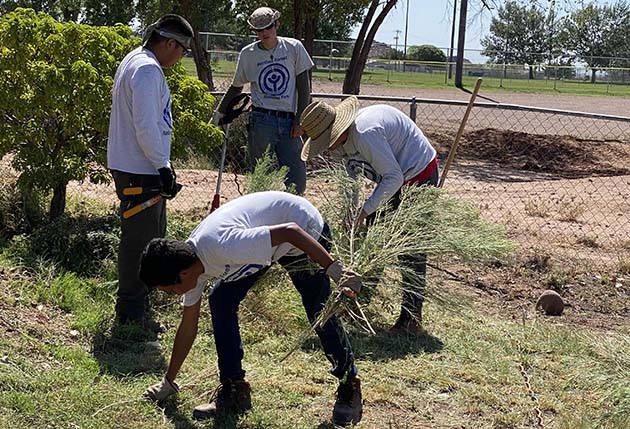 Photo courtesy of the Petrified Forest National ParkEach year a group of local youth are given the opportunity to spend the summer working in the Youth Conservation Corps as part of the offerings at the Petrified Forest National Park. While these youth dedicate most of their time doing projects with the park, they are also put to service in Holbrook. Here YCC members spent the day at the Holbrook Public Library, cleaning and planting in an effort to beautify the city for those who enjoy it.