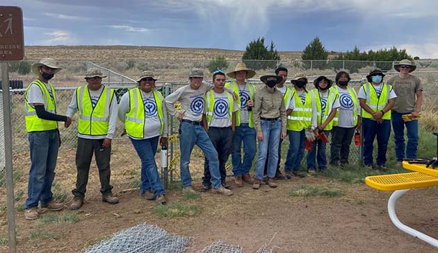 Photo courtesy of the Petrified Forest National ParkYouth Conservation Corps participants put in long hours on the new dog park located at the Petrified Forest National Park.
