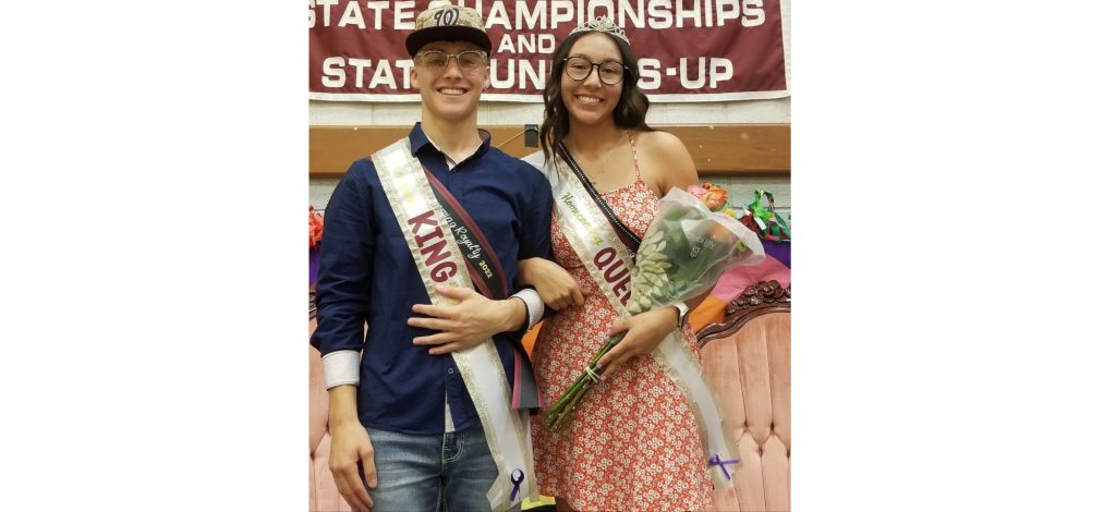 Photo by L. ParsonsWinslow celebrated Homecoming last week and crowned Keaton Kislingbury (left) son of Jason Kislingbury and Jordan Ortiz and Sasha Medina-Quintana (right) daughter of Viviana Quintana and Enrique Poolheco as their King and Queen. Also nominated were Cody Fischer, Bryan Larsen, Seth Matrecito and Parker Stubblefield; and Sofia Chacon, Alysa Lesperance, Susana Sanchez-Rosales and April White.