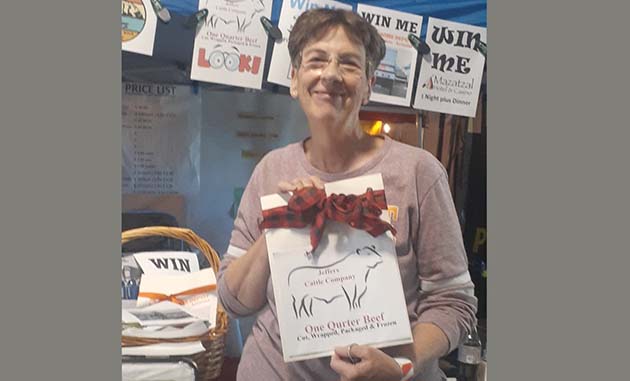 Photos courtesy of Twyla TaylorHolbrook resident Pam Searles (pictured) was the winner of a quarter side of beef provided by Bill Jeffers.