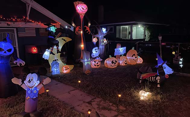 Photo by Linda KorThe spooky season is upon us and residents are getting out the decorations, buying up candy and picking out costumes to get in the mood. This photo at the home of Tony and Sandra Peterson shows they are ready to receive trick-or-treaters on Halloween.