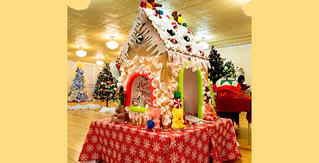 Photo by Jim BuckleyThis delightful ginger bread home was one of the many displays at the Winslow Festival of Trees.