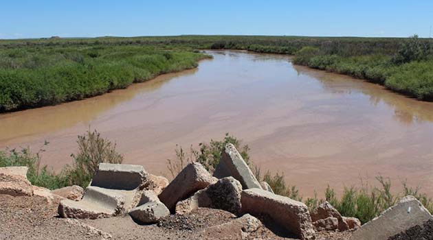 Photo by Robert DeDeauxThe re-certification of the Winslow Levee (pictured here) has been an ongoing effort involving the City of Winslow, Navajo County and the Army Corps of Engineers.