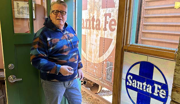Photo by Shawn WhiteChamber of Commerce CEO Bob Hall, stands in the doorway of the new transportation museum at the chamber.