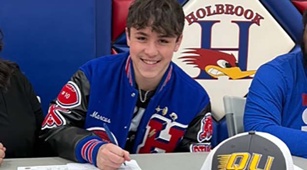 Photo courtesy of Sandra OberriterHolbrook High School senior Marcus Oberriter (pictured) has signed a letter of intent to play football for Quincy University in the Sprint Football program in Quincy, Ill.