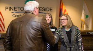 Photo courtesy of Kyrsten Sinema’s officeArizona Senator Kyrsten Sinema (right) traveled to Navajo County to meet with community leaders from communities throughout Navajo and Apache counties in order to address issues facing northeastern Arizona.