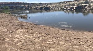 Photo by City of Winslow StaffThe City of Winslow had completed a beach at McHood Park for visitors to relax on while enjoying sun and water.