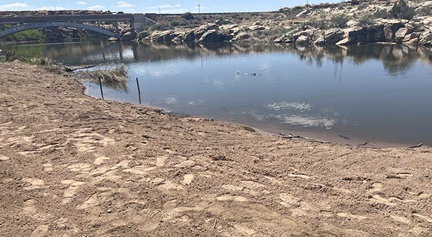 Photo by City of Winslow StaffThe City of Winslow had completed a beach at McHood Park for visitors to relax on while enjoying sun and water.