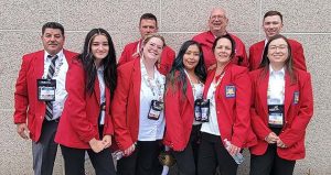 Photo courtesy of Northland Pioneer CollegeStudents and staff from Northland Pioneer College attended the SkillsUSA National Competition in Atlanta, Ga. in June. Pictured are (front row, left to right) cosmetology student Sierra Hernandez, cosmetology Bronze Medalist Adriann Gardner, NPC cosmetology faculty Ferryn Sam and Autom Christensen, welding student Ashley Sisco, (back row) NPC faculty in construction Jorge Meza, NPC welding faculty Jim Leslie, NPC Director of CTE Program Development & Sustainability Frank Pinnell and welding student Tate Lewis.