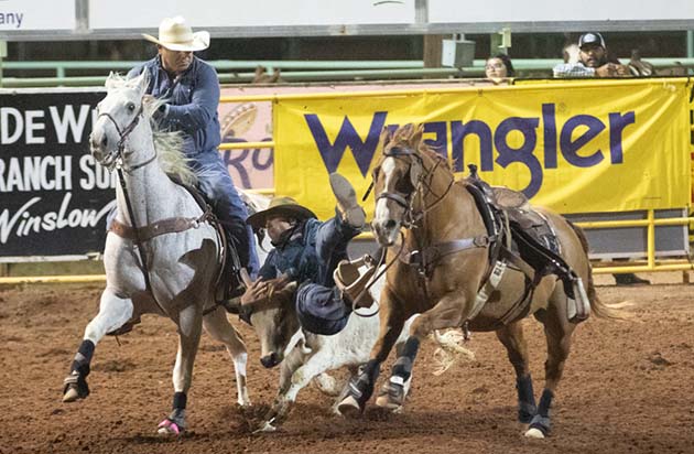 Photos by Kellie and Steve Spangler/SpanglerpicsThe Navajo County Fair was held last week with thrills and spills throughout. The team roping competition was just one of these exciting events.