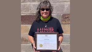 Photo courtesy of Darlene BrinkerhoffHolbrook resident Darlene Brinkerhoff has been honored with the Crabtree Award by the Society of American Archaeology for her work as an outstanding avocational archaeologist.