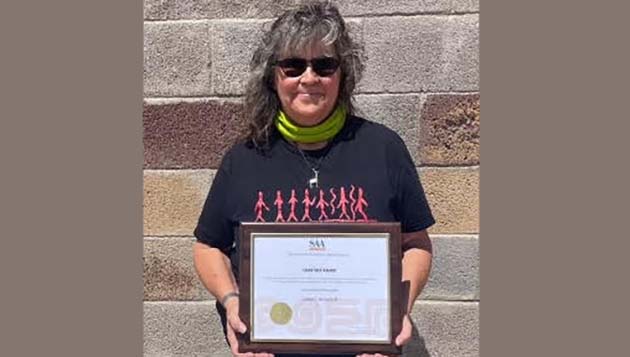 Photo courtesy of Darlene BrinkerhoffHolbrook resident Darlene Brinkerhoff has been honored with the Crabtree Award by the Society of American Archaeology for her work as an outstanding avocational archaeologist.