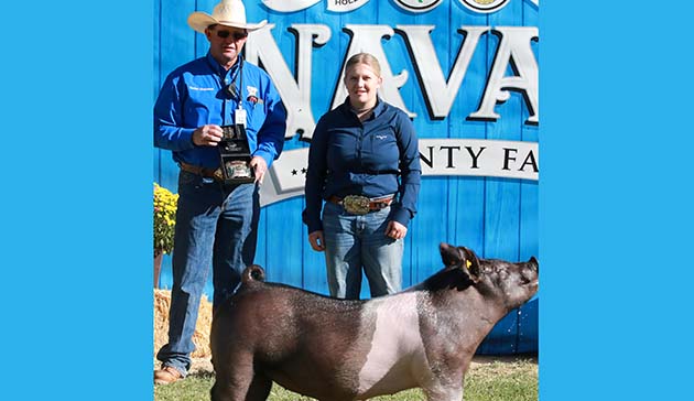 Photos by Kellie Spangler/SpanglerpicsChanning DeSpain (pictured) took the prizes for Grand Champion Market Steer, Grand Champion Senior Showmanship Steer and Grand Champion Senior Showmanship Swine.