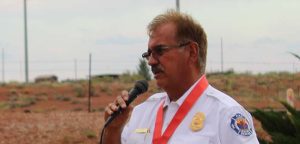 Photo by Shawn WhiteFire Chief Michael Duran made his first public appearance in Winslow as Fire Chief at the 9/11 memorial earlier this month.