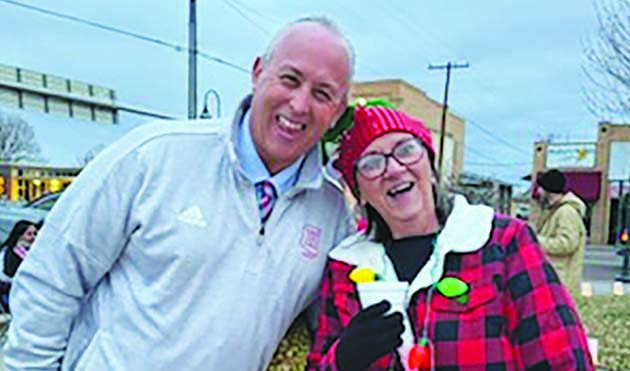 Photo by Kathleen SmithAmong the wonderful things brought by the holidays is the opportunity to visit with old friends as was the case with Dr. Robbie Koerperich, superintendent of Holbrook Unified School District, and Councilwoman Teri Tafoya at the Holbrook Tree Lighting last week.